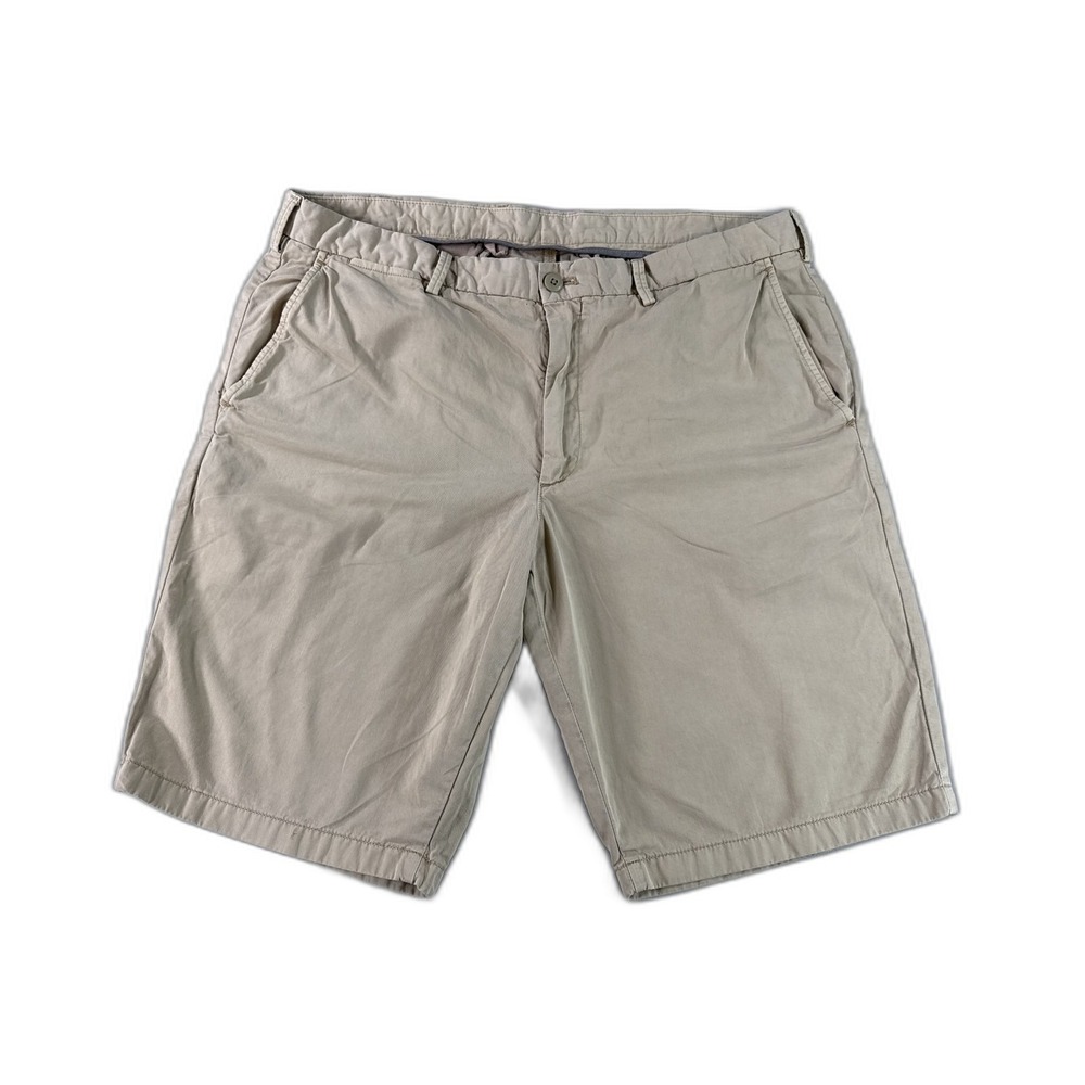 UNIQLO Chino Shorts Waist inch Beige 100% Cotton Breathable Flat Front Twill Men